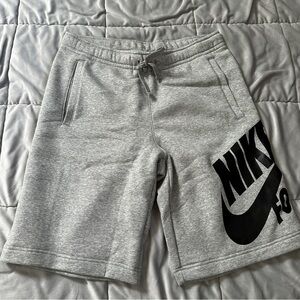 Nike Men's Athletic Gray Shorts with Black Logo